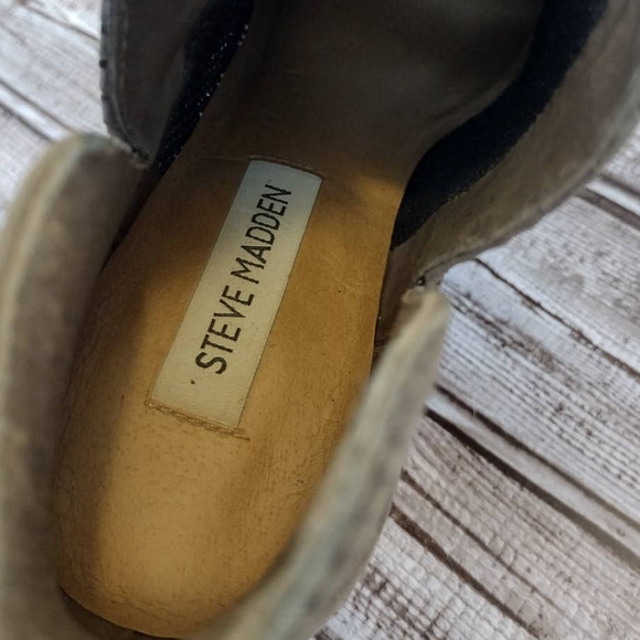 Steve Madden | Taupe Tala Perforated Nubuck Leather Open-Toe Ankle Booties - Picture 9 of 13